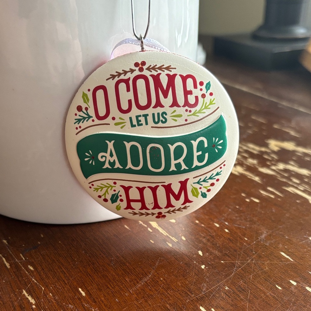 Hallmark Green and Red Glitter Ornament